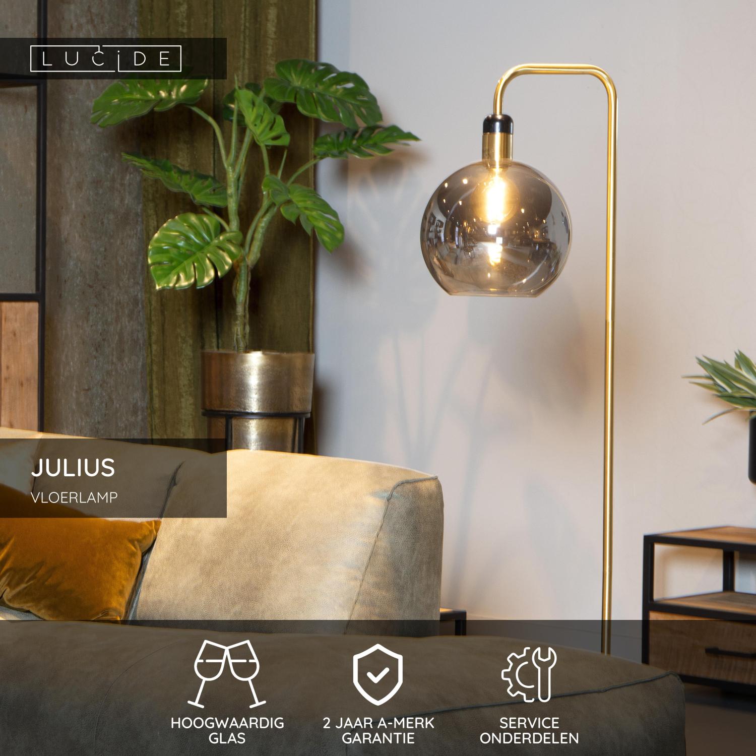 JULIUS - Vloerlamp - Ø 28 cm - 1xE27 - Fumé
