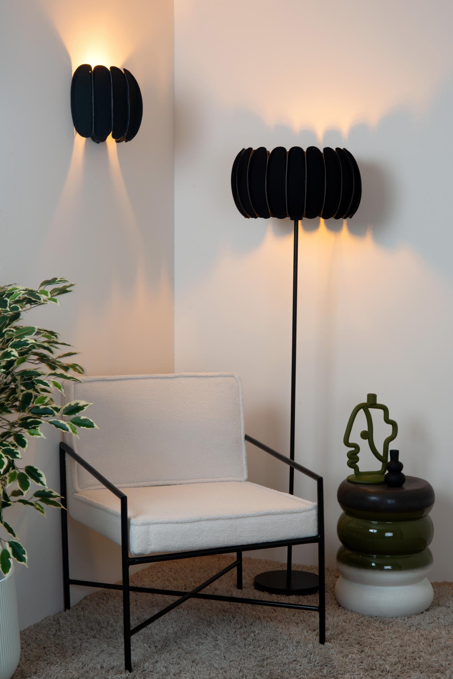 SPENCER - Vloerlamp - Ø 40 cm - 1xE27 - Zwart
