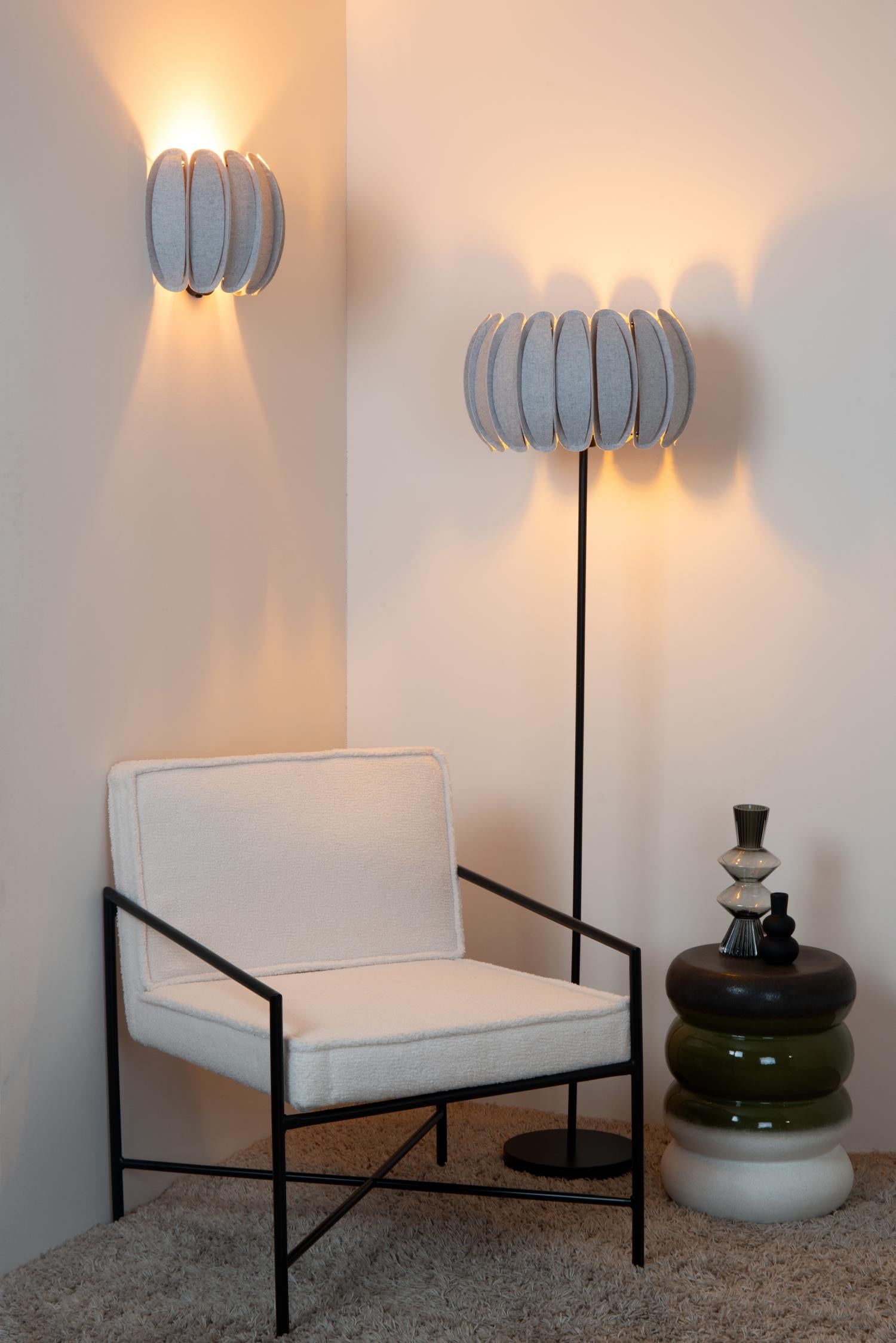 SPENCER - Vloerlamp - Ø 40 cm - 1xE27 - Grijs
