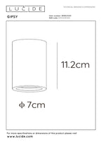 GIPSY - Spot plafonnier - Ø 7 cm - 1xGU10 - Blanc