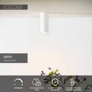 GIPSY - Plafondspot - Ø 7 cm - 1xGU10 - Wit