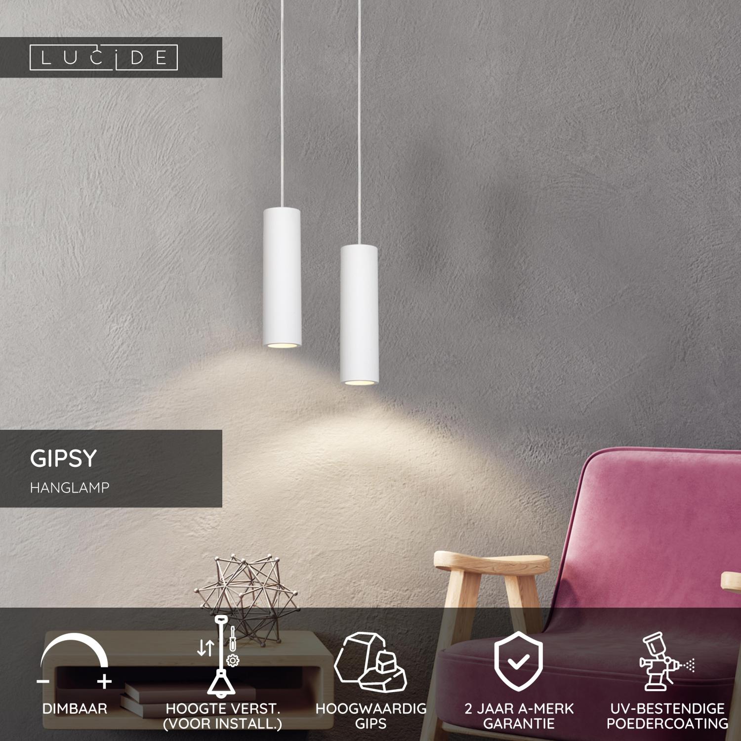 GIPSY - Pendant light - Ø 7 cm - 1xGU10 - White