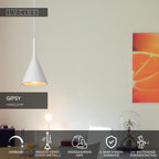 GIPSY - Hanglamp - Ø 16,5 cm - 1xE27 - Wit