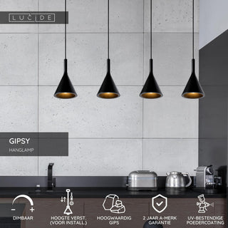 GIPSY - Hanglamp - 4xE27 - Zwart