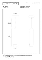 FLORIS - Hanglamp - Ø 5,9 cm - 1xGU10 - Zwart
