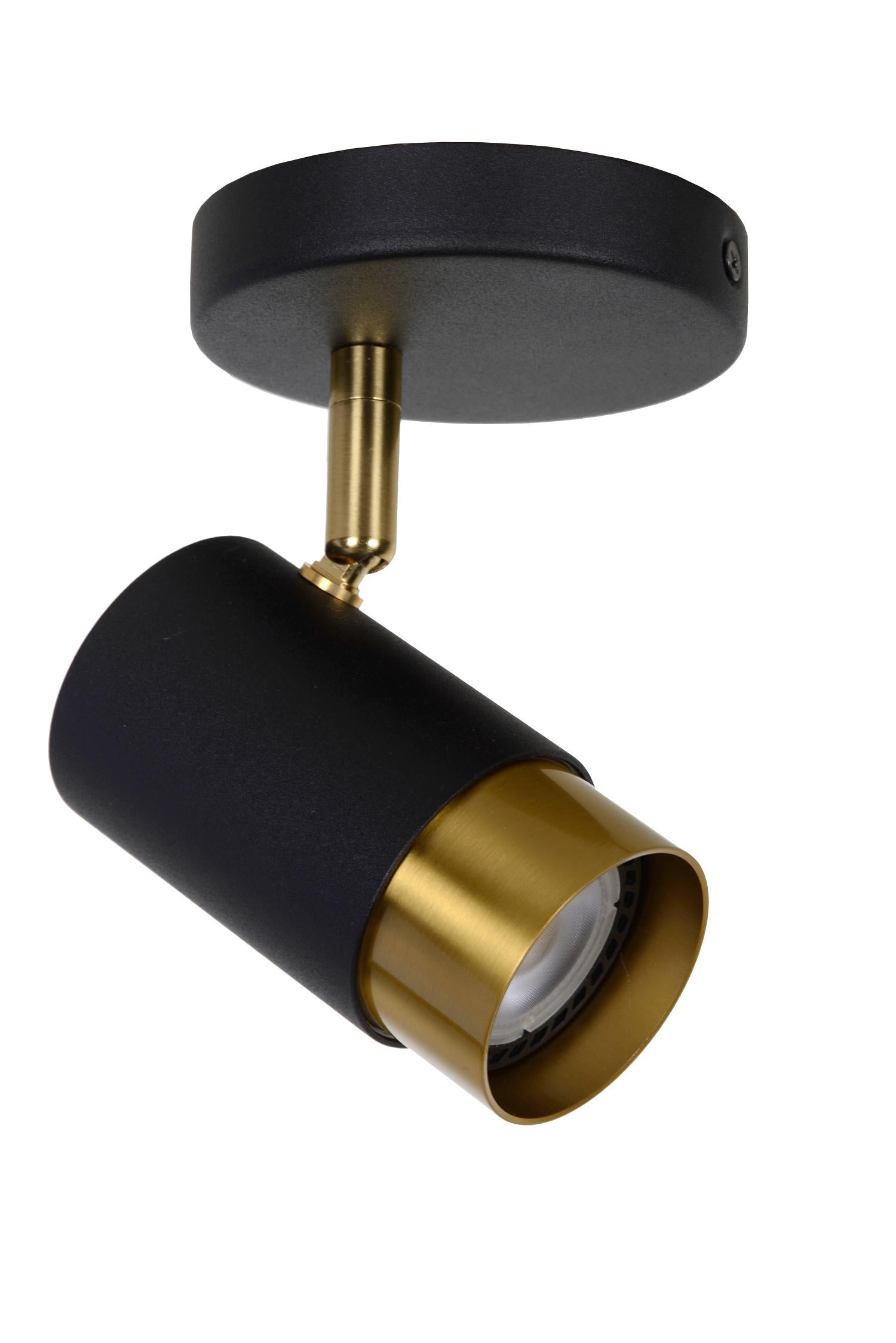 FLORIS - Plafondspot - Ø 10 cm - 1xGU10 - Zwart