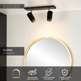 FLORIS - Spot plafonnier - 2xGU10 - Noir