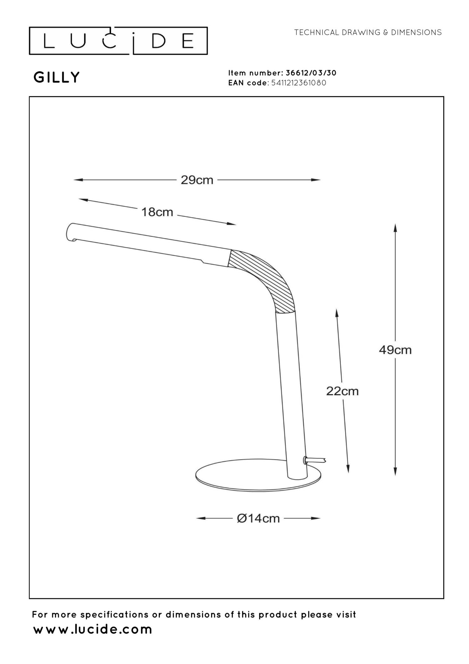 GILLY - Desk lamp - LED - 1x5W 2700K - Black