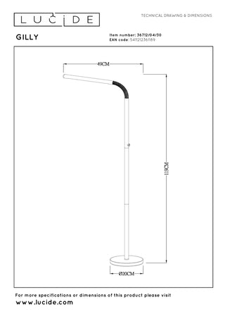 GILLY - Oplaadbare Leeslamp - Accu/Batterij - LED Dimb. - 1x6W 2700K - Zwart