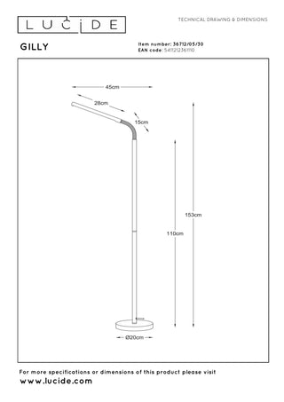 GILLY - Reading lamp - LED - 1x6W 2700K - Black
