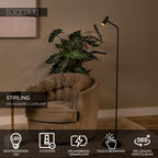 STIRLING - Rechargeable floor lamp - Battery - LED 3 StepDim - 1x3W 2700K - Black