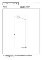 TIPIK - Oplaadbare Vloerlamp - Accu/Batterij - LED 3 StepDim - 1x3W 2700K - Zwart