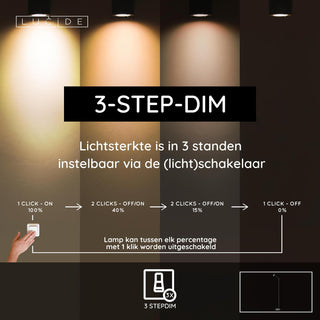 TIPIK - Oplaadbare Vloerlamp - Accu/Batterij - LED 3 StepDim - 1x3W 2700K - Zwart