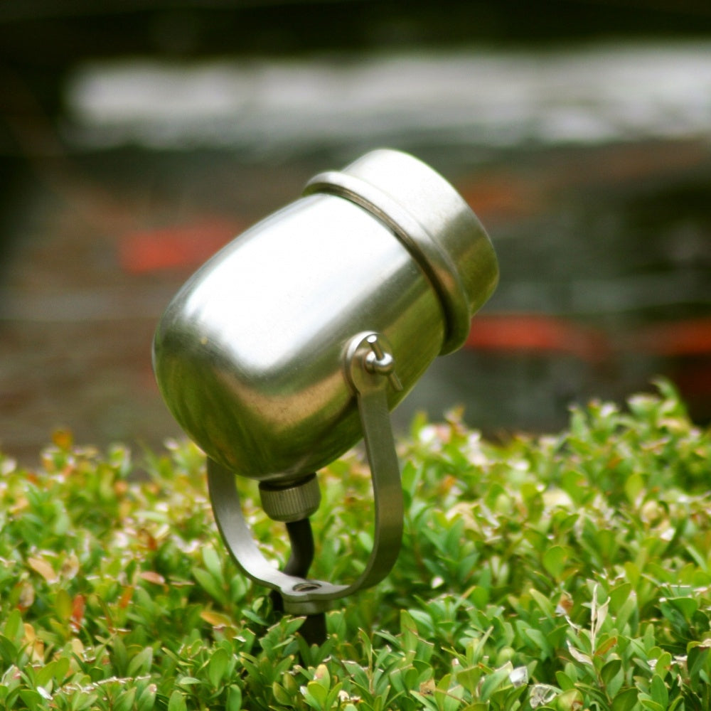 Outdoor ground spot Micro ON PIN, brushed nickel
