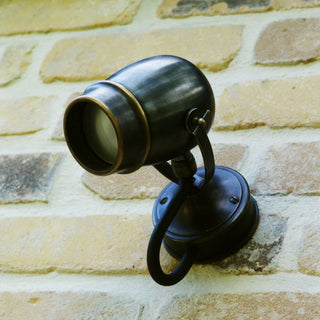 Wandlamp buiten Micro ON Round Base, brons