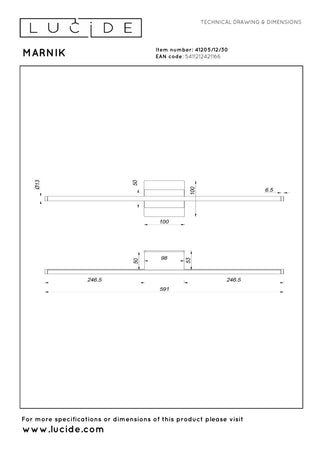 MARNIK - Applique murale - LED Dimmable - CCT - 1x13W 2700K/4000K - Capteur gestuel - Noir