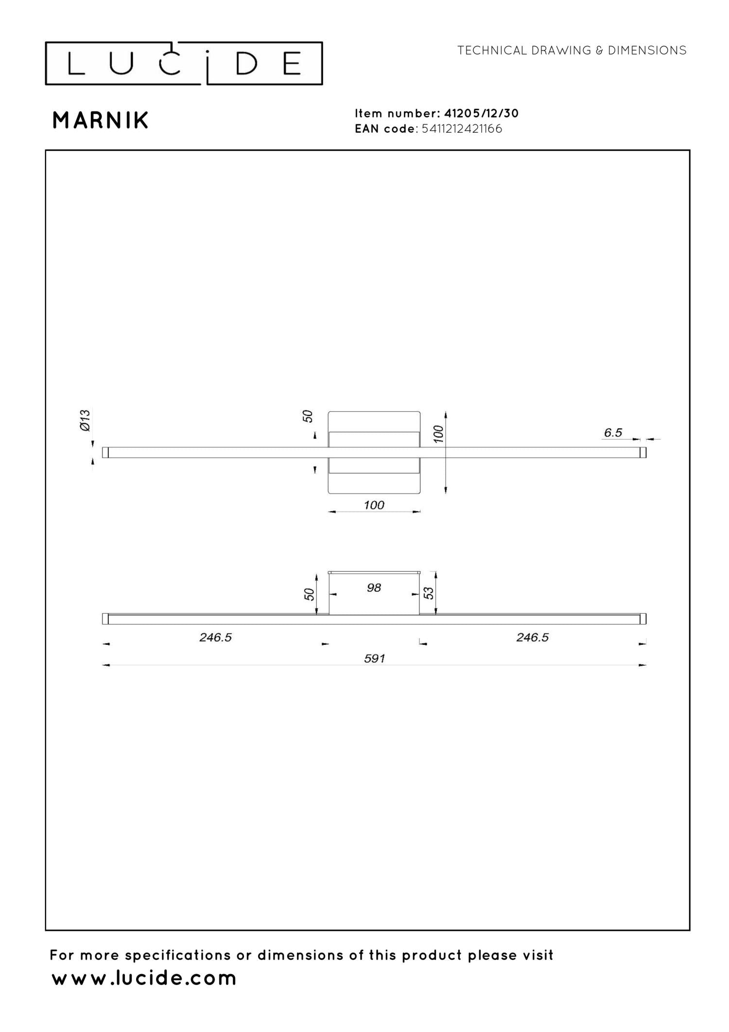 MARNIK - Applique murale - LED Dimmable - CCT - 1x13W 2700K/4000K - Capteur gestuel - Noir