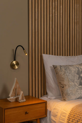 ASJA - Oplaadbare Wandspot / Wandlamp - Accu/Batterij - LED 3 StepDim - 1x3W 2700K - Mat Goud / Messing