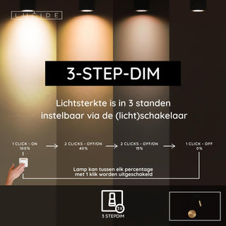 ASJA - Oplaadbare Wandspot / Wandlamp - Accu/Batterij - LED 3 StepDim - 1x3W 2700K - Mat Goud / Messing