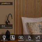 ASJA - Oplaadbare Wandspot / Wandlamp - Accu/Batterij - LED 3 StepDim - 1x3W 2700K - Grijs ijzer
