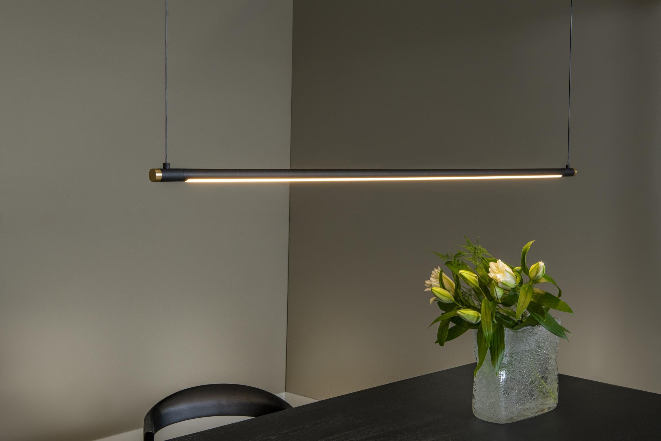 MARNIK - Suspension - Ø 2,5 cm - LED Dimmable - CCT - 1x22W 2700K/4000K - Capteur gestuel - Noir