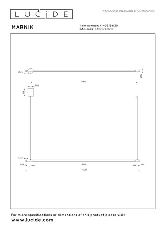 MARNIK - Pendant light - Ø 2,5 cm - LED Dimmable - CCT - 1x22W 2700K/4000K - Hand motion sensor - Black