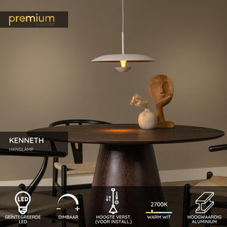 KENNETH - Pendant light - Ø 40 cm - LED Dimmable - 1x12W 2700K - White