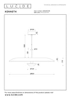 KENNETH - Hanglamp - Ø 60 cm - LED Dimb. - 1x16W 2700K - Zwart