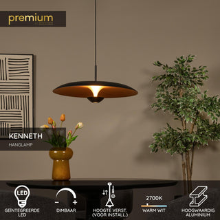 KENNETH - Hanglamp - Ø 60 cm - LED Dimb. - 1x16W 2700K - Zwart