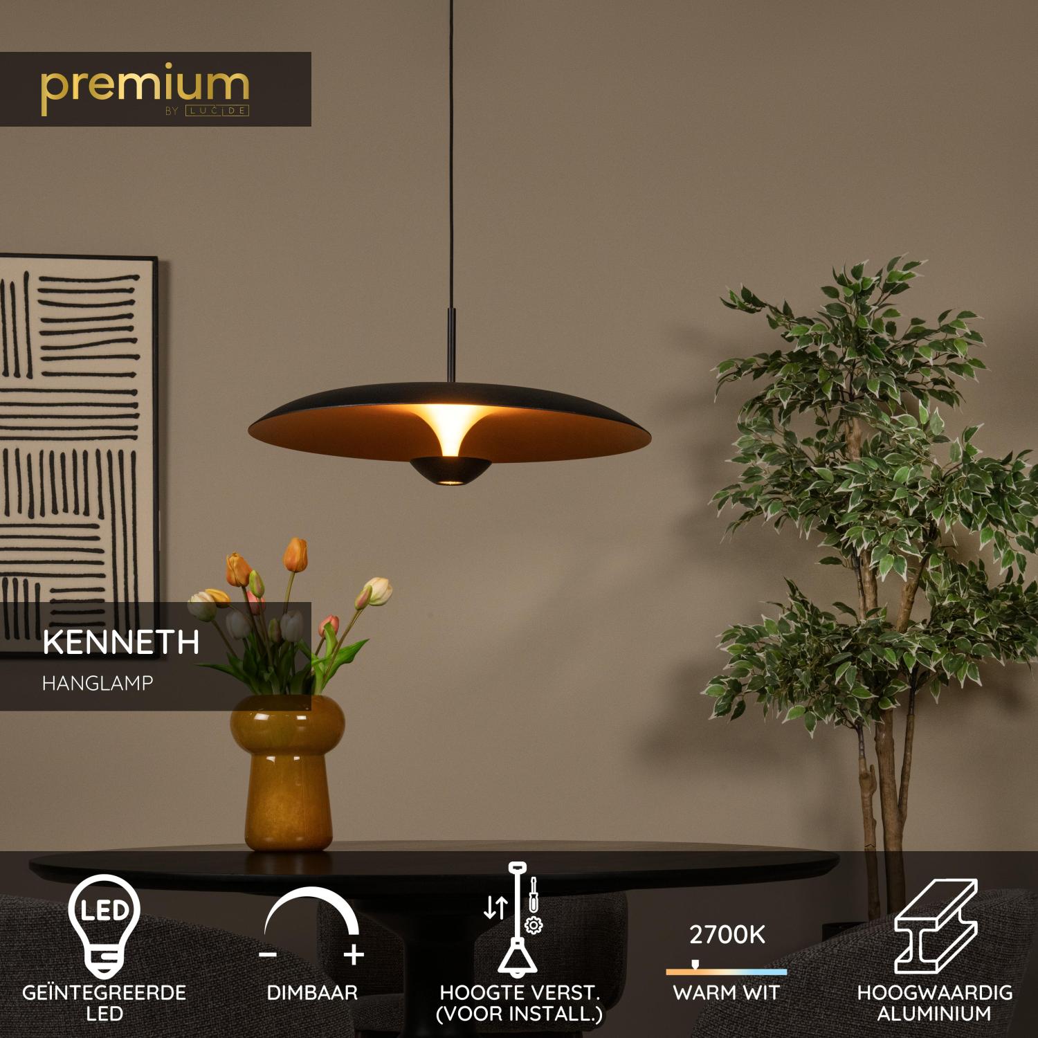 KENNETH - Suspension - Ø 60 cm - LED Dimmable - 1x16W 2700K - Noir