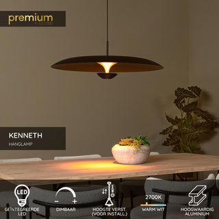 KENNETH - Hanglamp - Ø 80 cm - LED Dimb. - 1x22W 2700K - Zwart