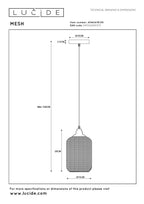 MESH - Hanglamp - Ø 15 cm - 1xE27 - Zwart