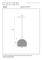 MESH - Hanglamp - Ø 22 cm - 1xE27 - Zwart