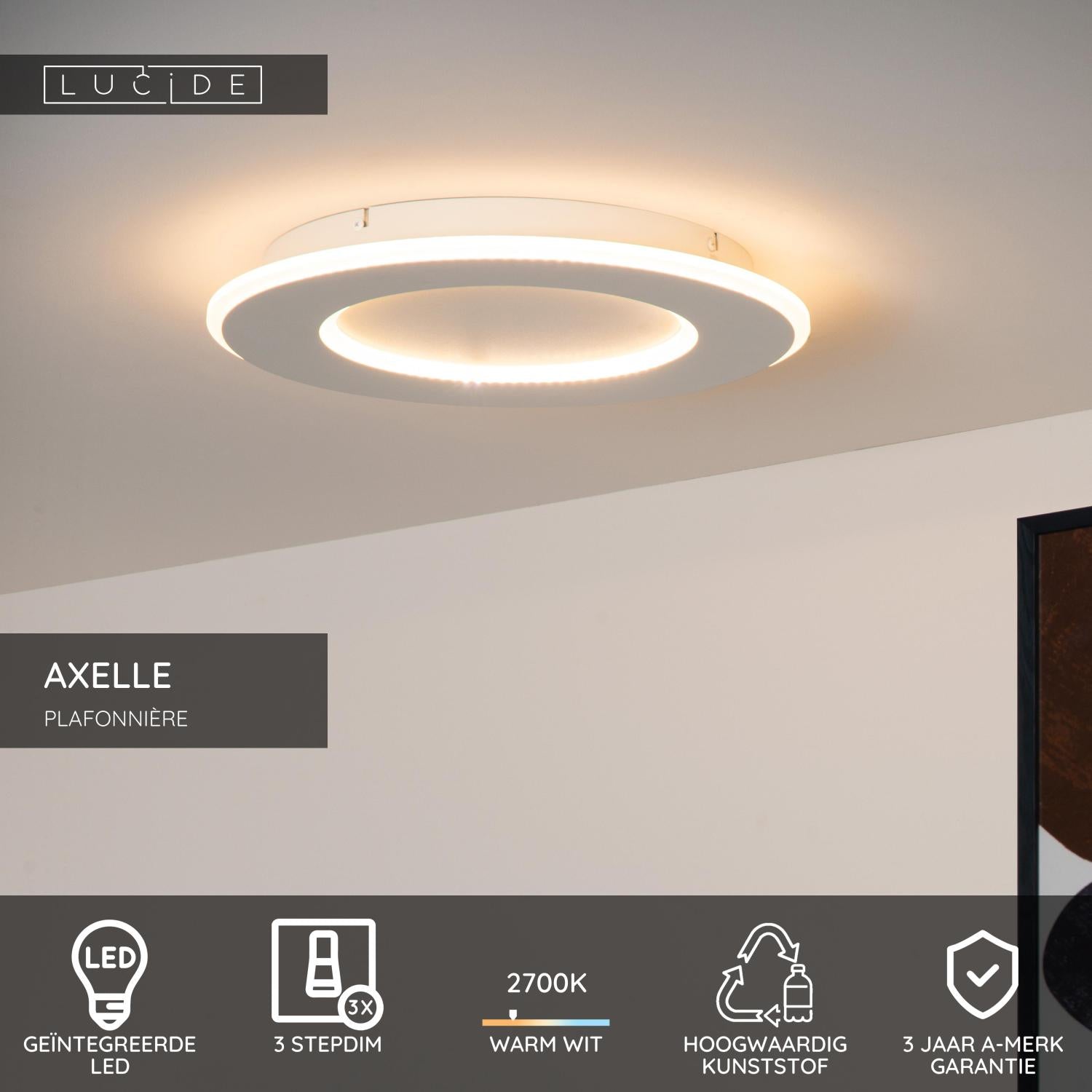 AXELLE - Ceiling light - Ø 39.6 cm - LED 3 StepDim - 1x24W 2700K - White