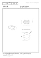 AXELLE - Plafonnier - Ø 29,5 cm - LED 3 StepDim - 1x24W 2700K - Noir