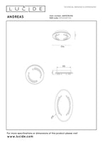 ANDREAS - Plafonnier - Ø 39,6 cm - LED - 1x30W 2700K - Or mat / Laiton