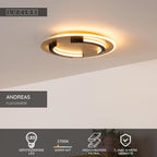 ANDREAS - Plafonnier - Ø 39,6 cm - LED - 1x30W 2700K - Or mat / Laiton