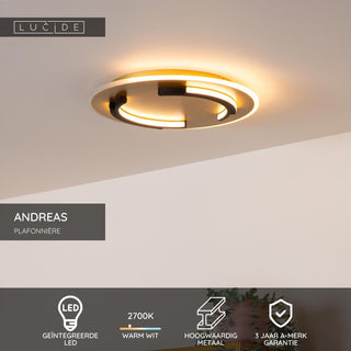 ANDREAS - Plafonnier - Ø 39,6 cm - LED - 1x30W 2700K - Or mat / Laiton