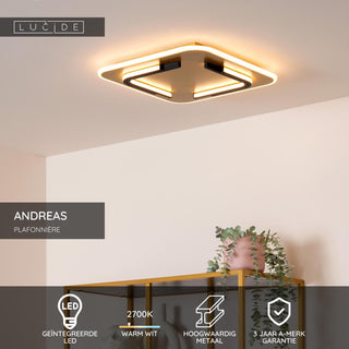 ANDREAS - Ceiling light - LED - 1x30W 2700K - Matt Gold / Brass