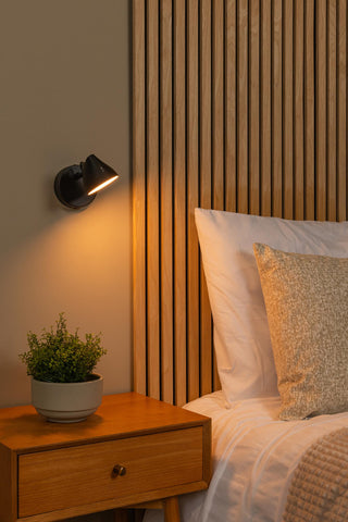 MILNE - Applique murale - LED Var. - 1x8W 2700K - Noir