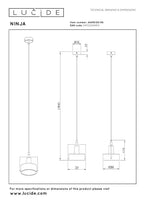 NINJA - Suspension - Ø 20 cm - 1xE27 - Gris