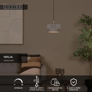 NINJA - Suspension - Ø 20 cm - 1xE27 - Gris