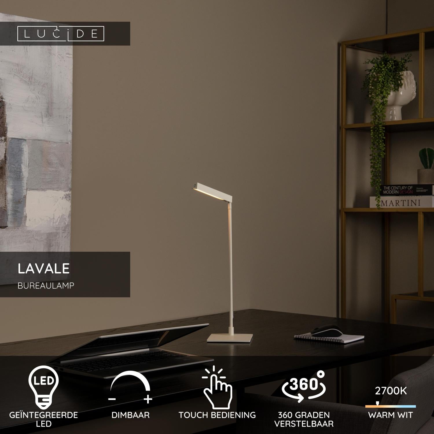 LAVALE - Lampe de bureau - LED Var. - 1x3W 2700K - Blanc