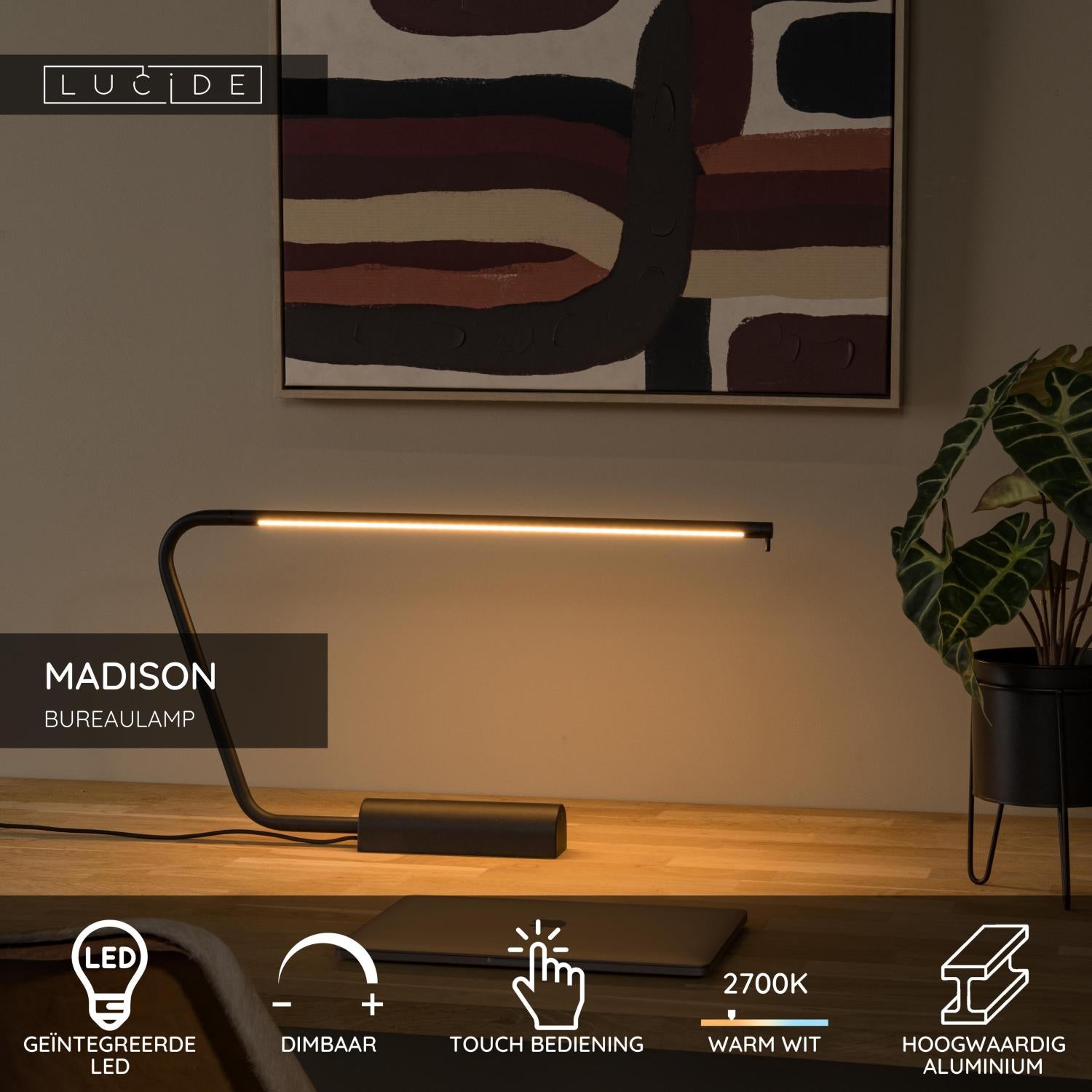 MADISON - Lampe de bureau - LED Var. - 1x6,5W 2700K - Noir