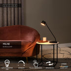 MILNE - Bureaulamp - LED Dimb. - 1x8W 2700K - Zwart