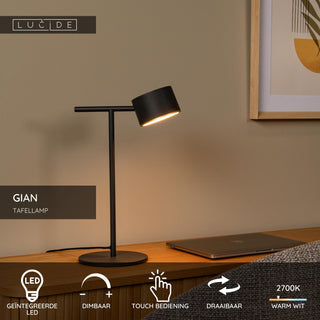 GIAN - Table lamp - LED Dimmable - 1x9W 2700K - Black
