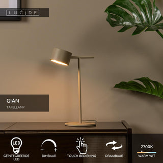 GIAN - Table lamp - LED Dimmable - 1x9W 2700K - Taupe