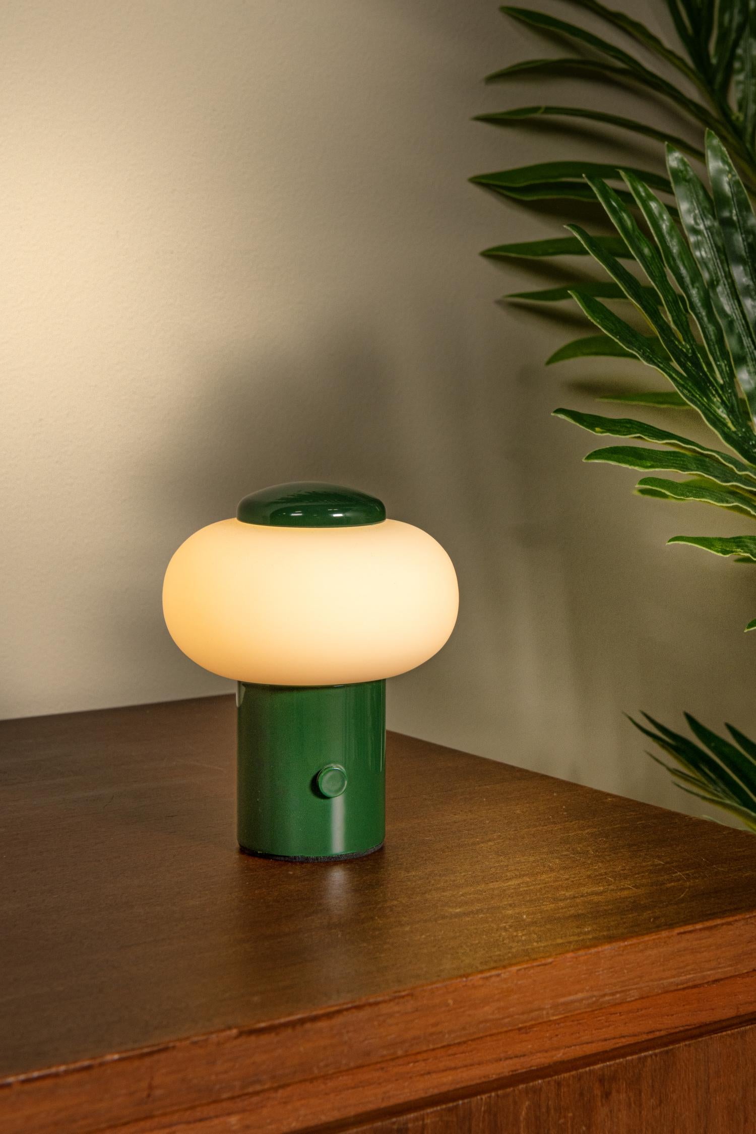 GUSTAV - Rechargeable table lamp - Battery - Ø 8 cm - LED Dimmable - 1x0.8W 2700K - Green | Essential