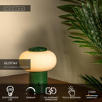 GUSTAV - Rechargeable table lamp - Battery - Ø 8 cm - LED Dimmable - 1x0.8W 2700K - Green | Essential
