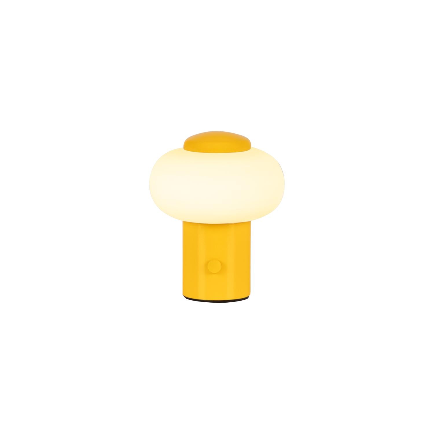 GUSTAV - Oplaadbare Tafellamp - Accu/Batterij - Ø 8 cm - LED Dimb. - 1x0,8W 2700K - Geel | Essential